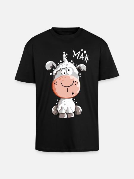 Drolliges Schaf - Schafe - Lamm - Fun - Oversized Heavyweight Unisex T-Shirt - Schwarz