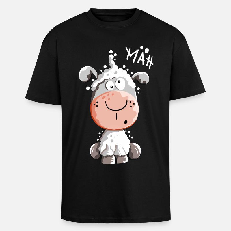 Drolliges Schaf - Schafe - Lamm - Fun - Oversized Heavyweight Unisex T-Shirt - Schwarz