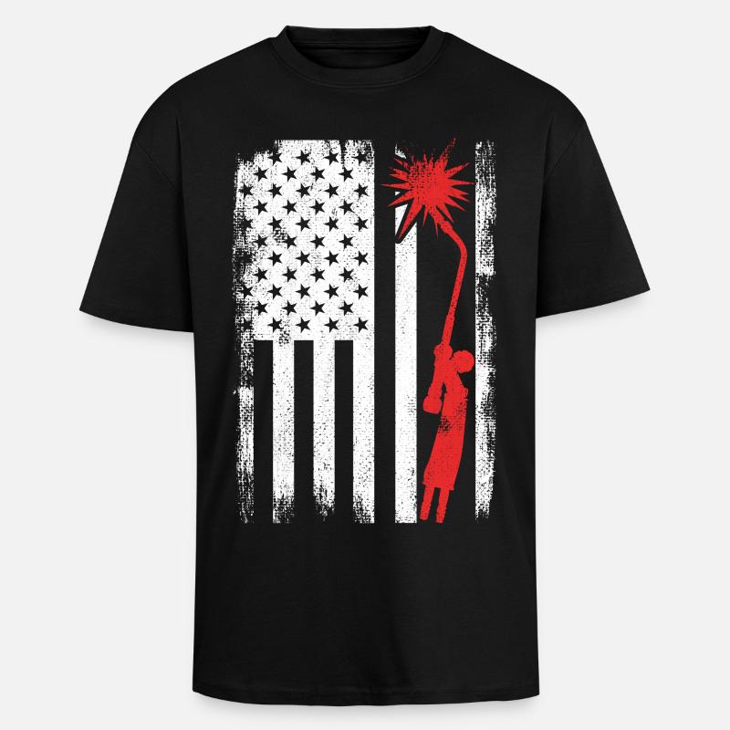 4. Juli USA Schweißen - Oversized Heavyweight Unisex T-Shirt - Schwarz