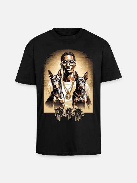 Rapper mit Dobermänner - Oversized Heavyweight Unisex T-Shirt - Schwarz