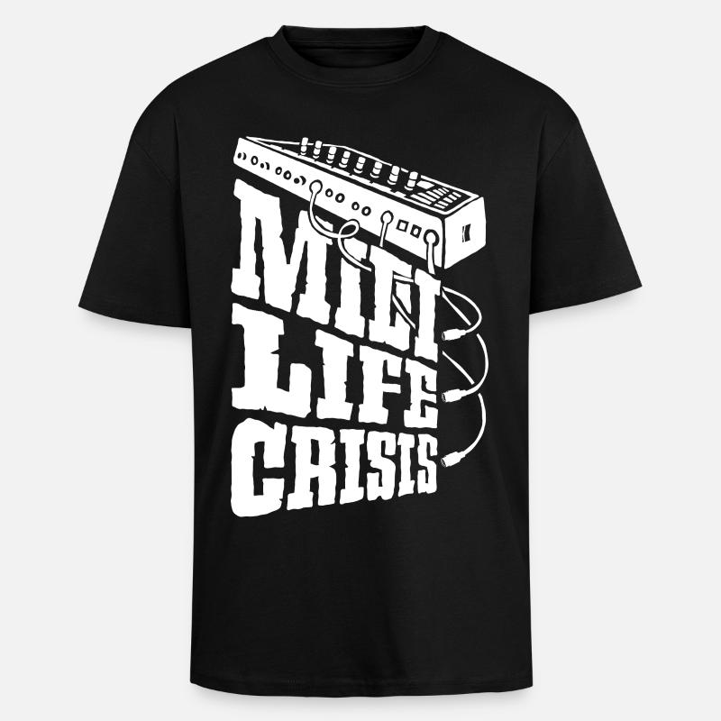 midi-life-crisis-w - Oversized Heavyweight Unisex T-Shirt - Schwarz