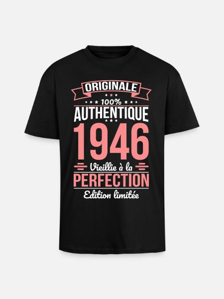 1946 – Perfekt gereift – Limitierte Auflage - Oversized Heavyweight Unisex T-Shirt - Schwarz