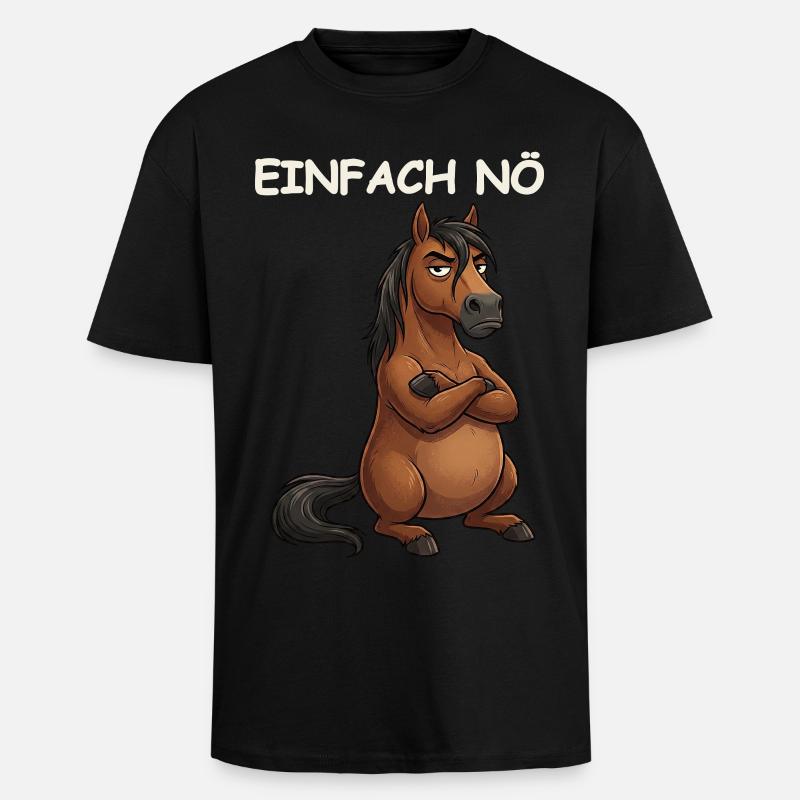 Diction drôle de cheval - T-shirt unisexe oversize épais - noir