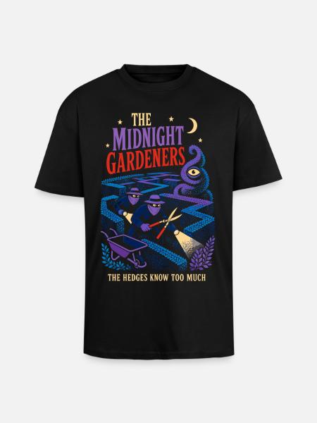 Mysteriöse Mitternachtsgärtner - Oversized Heavyweight Unisex T-Shirt - Schwarz