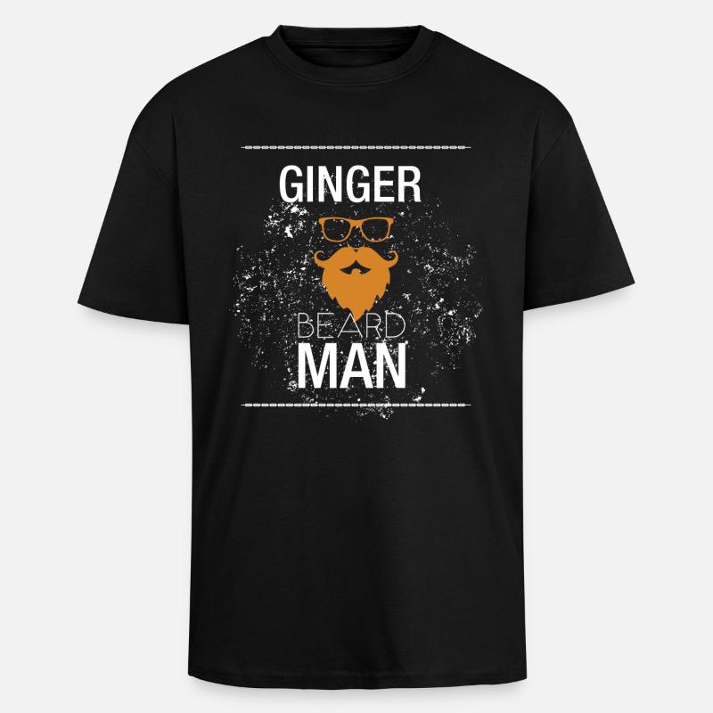 Ginger beard man - Unisex Oversized Heavyweight T-shirt - black