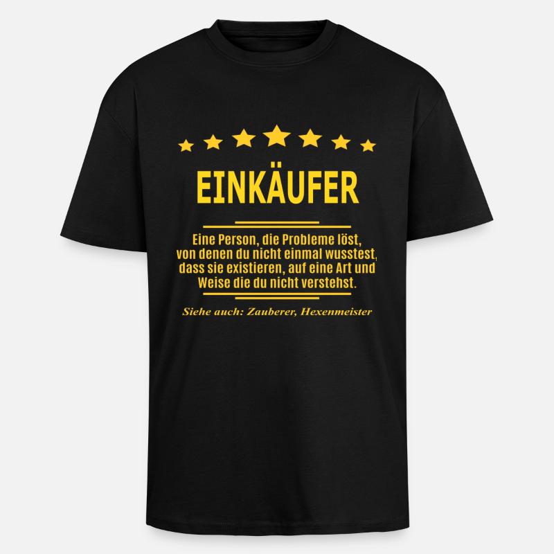 EINKÄUFER - Oversized Heavyweight Unisex T-Shirt - Schwarz