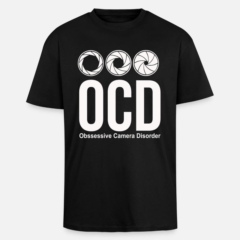 ocd photographer funny - Oversized Heavyweight Unisex T-Shirt - Schwarz