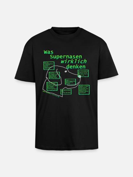Supernasen in Grau - Oversized Heavyweight Unisex T-Shirt - Schwarz