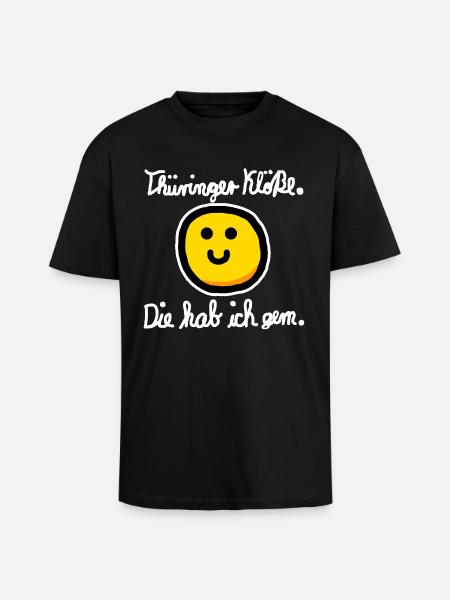 Thüringer Kloß (Weiß) - Oversized Heavyweight Unisex T-Shirt - Schwarz