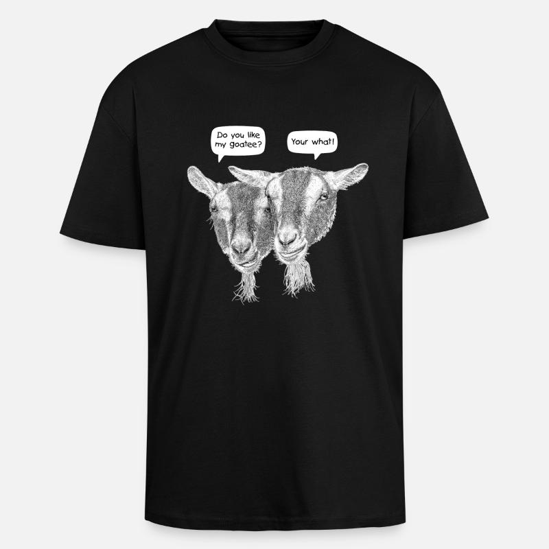 Funny Goatee Beard - Unisex Oversized Heavyweight T-shirt - black