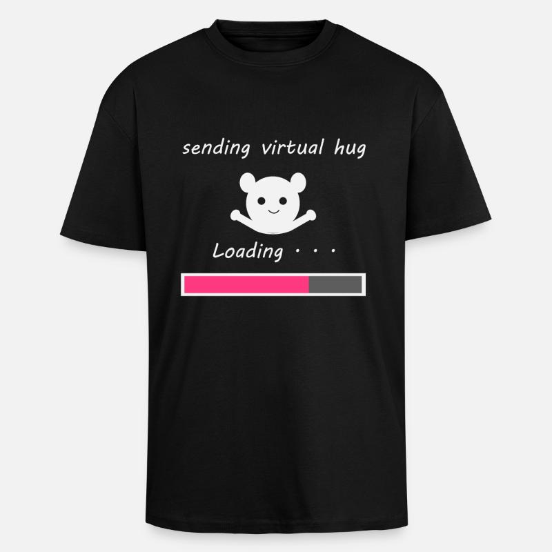Sende virtuelle Umarmung - Oversized Heavyweight Unisex T-Shirt - Schwarz