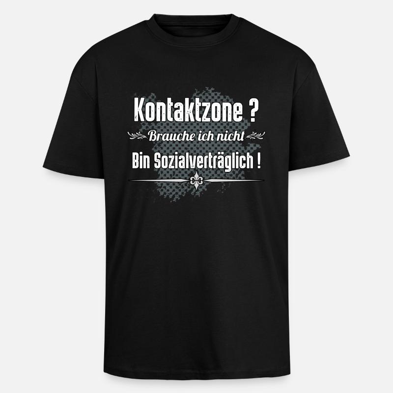 Kontaktzone - Oversized Heavyweight Unisex T-Shirt - Schwarz