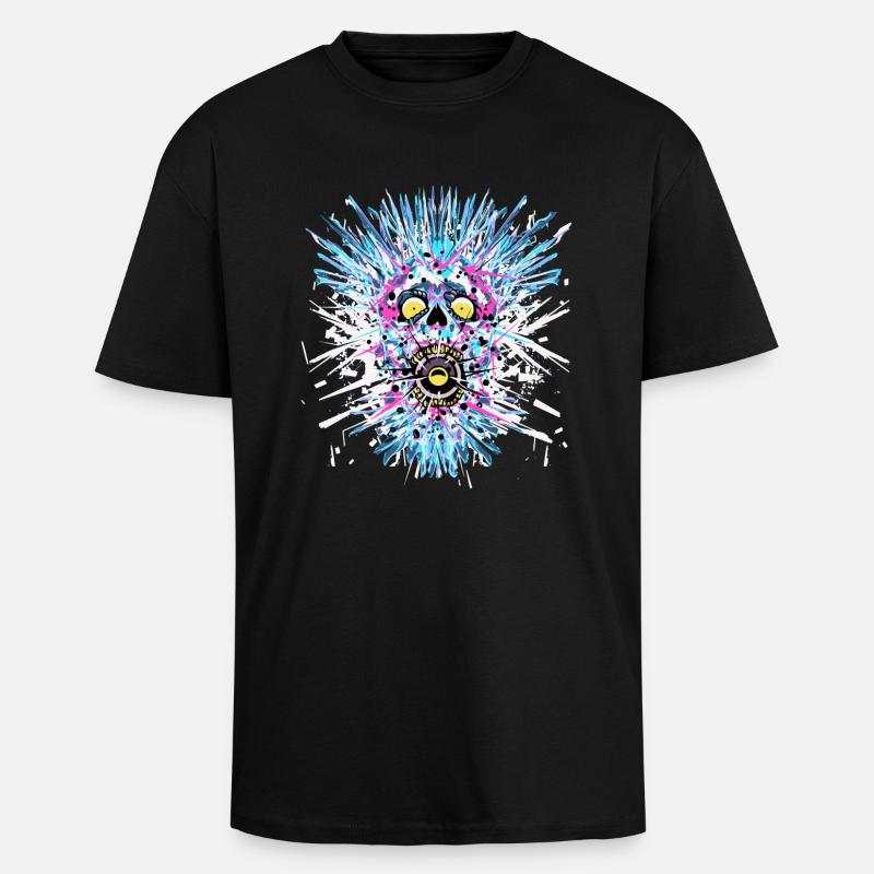 TECHNO - T-shirt unisexe oversize épais - noir