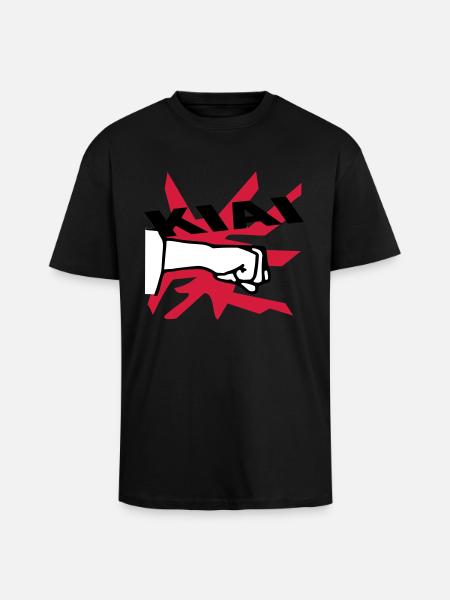 karaté kiai - T-shirt unisexe oversize épais - noir