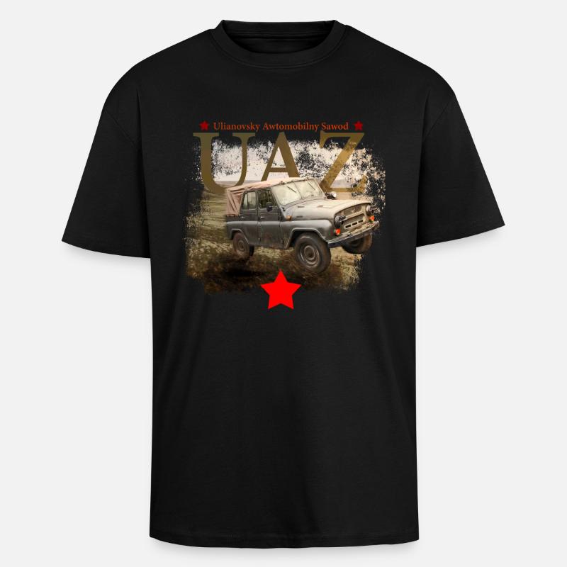 uaz - Oversized Heavyweight Unisex T-Shirt - Schwarz