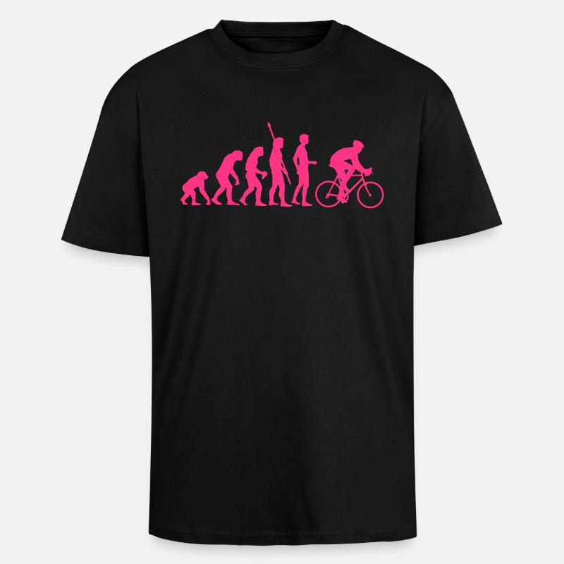 evolution_radfahrer - Oversized Heavyweight Unisex T-Shirt - Schwarz