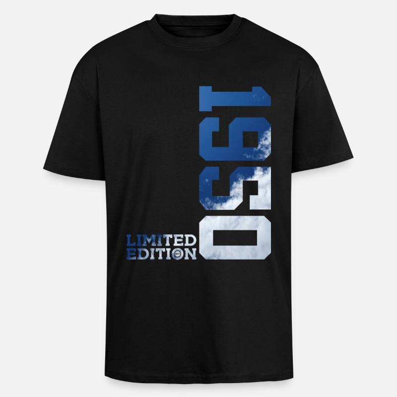 ÉDITION LIMITÉE 76E ANNIVERSAIRE 1950 - T-shirt unisexe oversize épais - noir