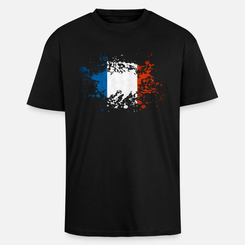 france eclaboussure - T-shirt unisexe oversize épais - noir