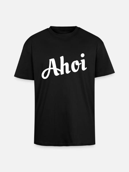 Ahoi - Oversized Heavyweight Unisex T-Shirt - Schwarz