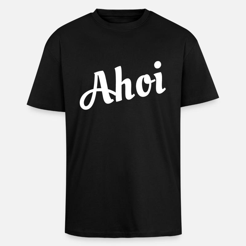 Ahoi - Oversized Heavyweight Unisex T-Shirt - Schwarz