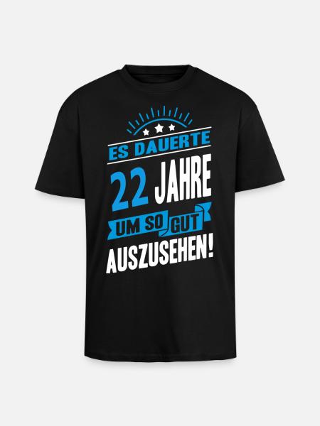 22 - Oversized Heavyweight Unisex T-Shirt - Schwarz