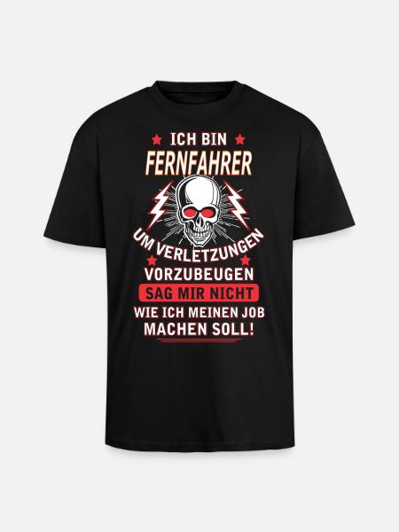 FERNFAHRER - Oversized Heavyweight Unisex T-Shirt - Schwarz