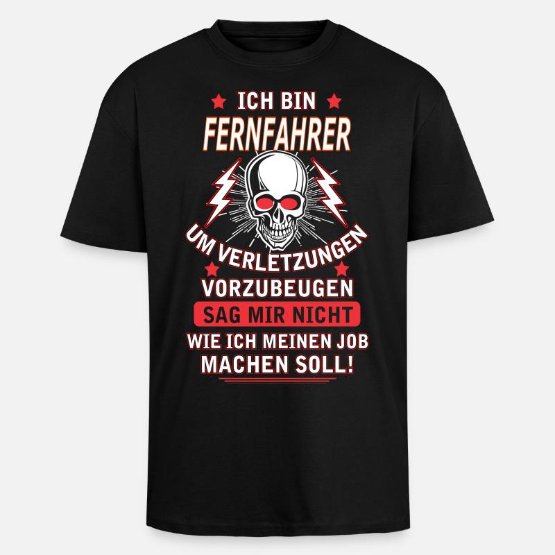 FERNFAHRER - Oversized Heavyweight Unisex T-Shirt - Schwarz