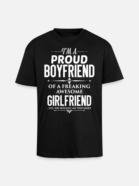 Boyfriend - Boyfriend - Gift - Unisex Oversized Heavyweight T-shirt - black