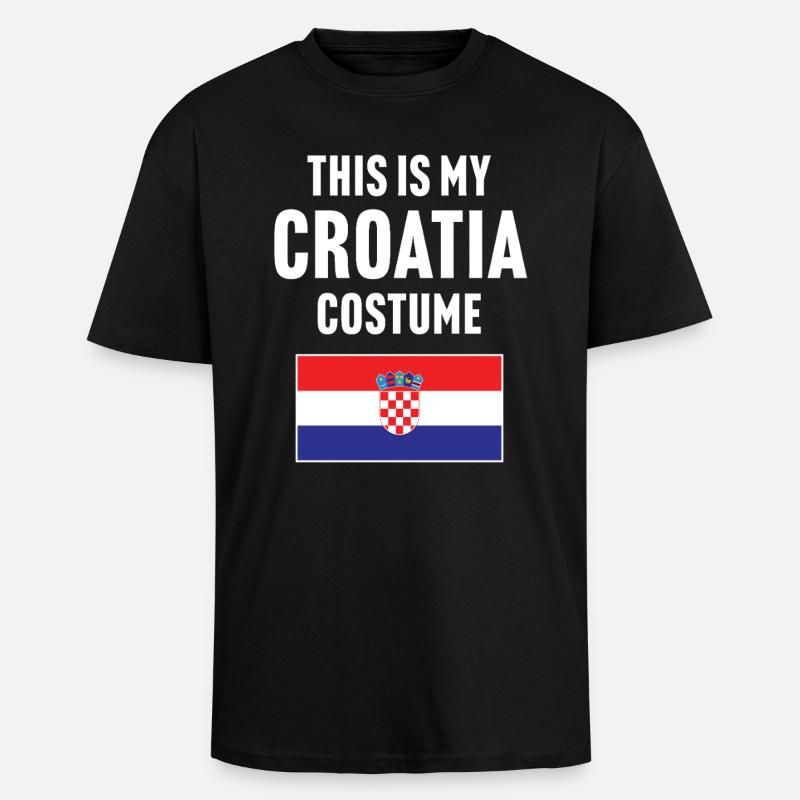 C’est mon costume de Croatie - T-shirt unisexe oversize épais - noir