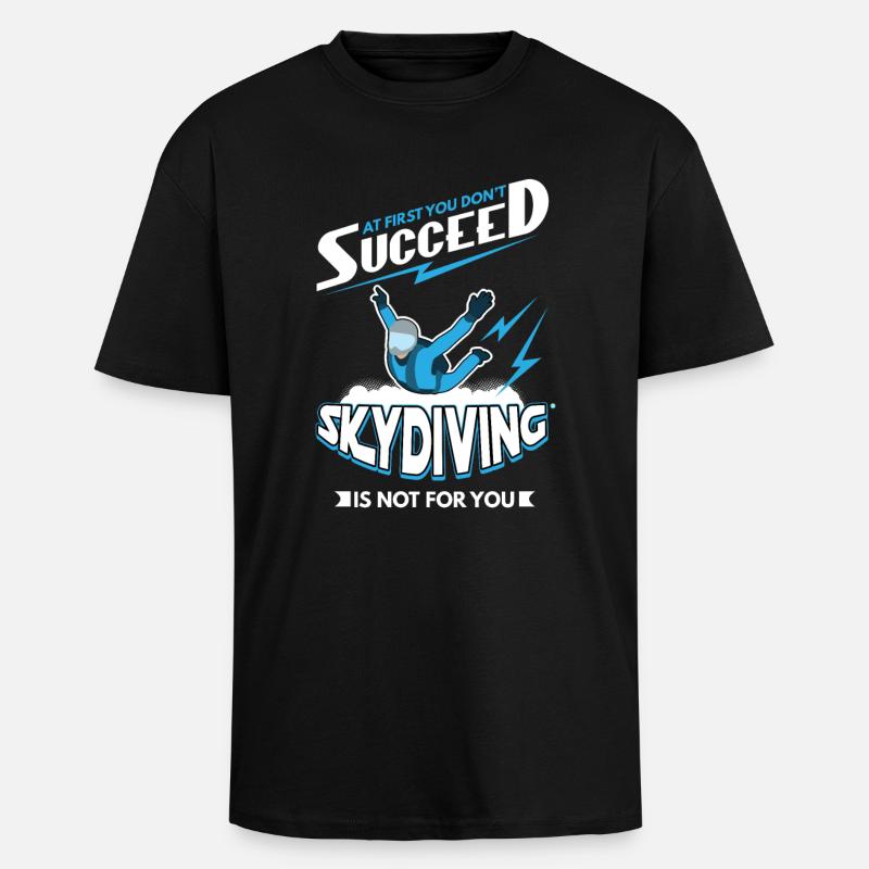 Parachutisme en parachutisme - T-shirt unisexe oversize épais - noir