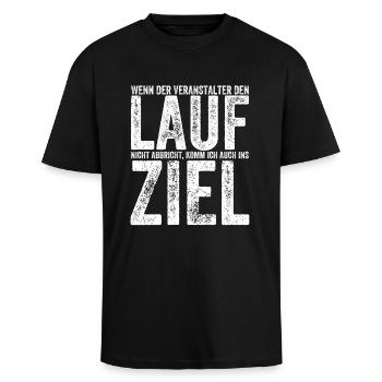 Ultramarathon Ultra Runner Joggen Laufen 100 km - Oversized Heavyweight Unisex T-Shirt - Schwarz - Vorne - Alina (178cm) & Michal (187cm)