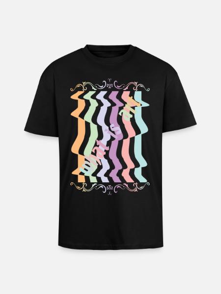 Art abstrait - T-shirt unisexe oversize épais - noir