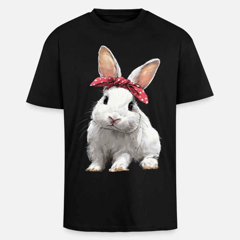 Nœud de lapin - T-shirt unisexe oversize épais - noir