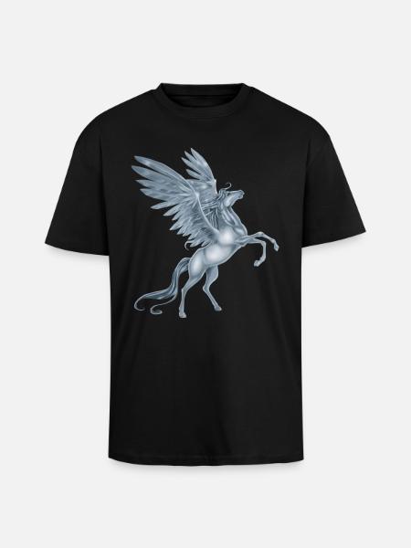 Pegasus rearing - Unisex Oversized Heavyweight T-shirt - black