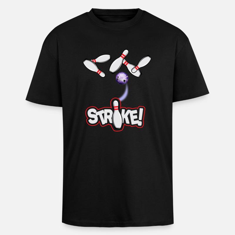 Bowling Strike - Oversized Heavyweight Unisex T-Shirt - Schwarz