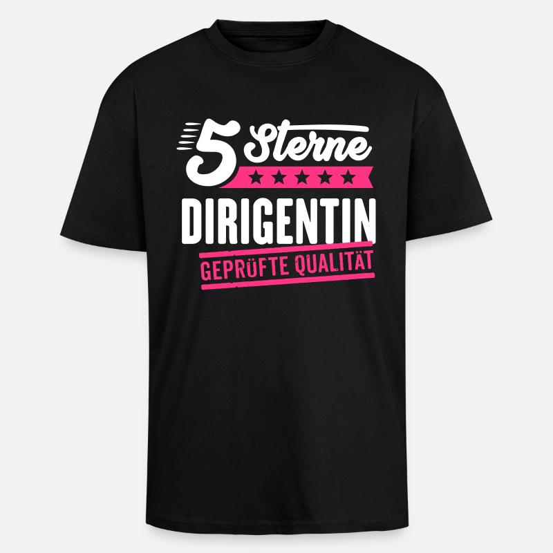 5Sterne Dirigentin - Oversized Heavyweight Unisex T-Shirt - Schwarz