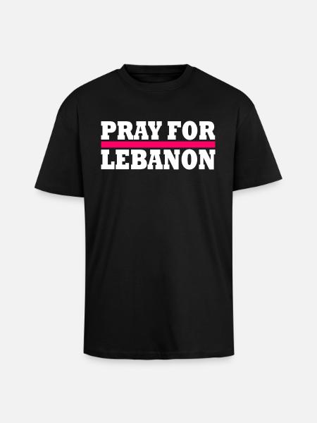 Pray for lebanon - Unisex Oversized Heavyweight T-shirt - black
