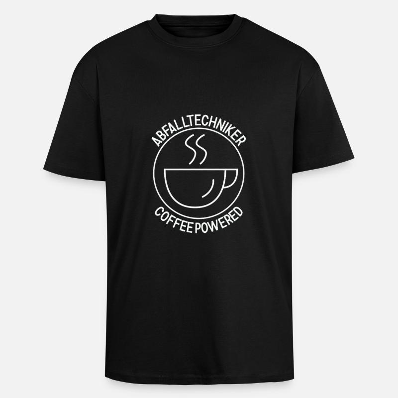 Abfalltechniker Coffee Powered - Oversized Heavyweight Unisex T-Shirt - Schwarz
