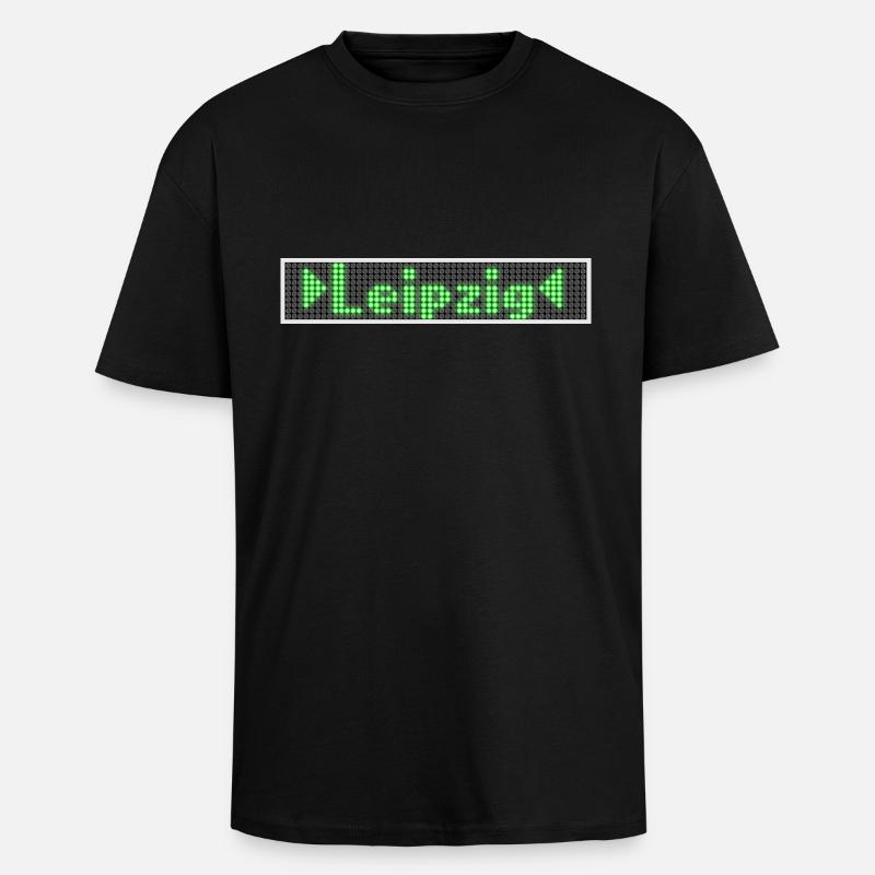 Leipzig LED Display Gruen - Oversized Heavyweight Unisex T-Shirt - Schwarz