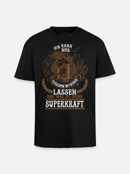 Bier - Oversized Heavyweight Unisex T-Shirt - Schwarz