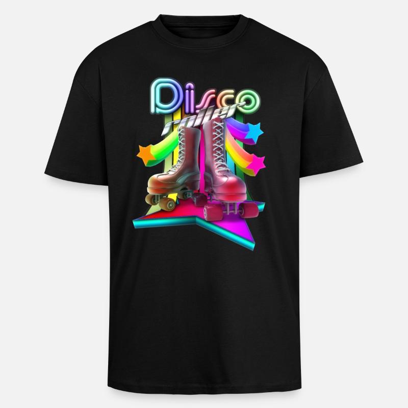 Disco Roller 3D - Unisex Oversized Heavyweight T-shirt - black