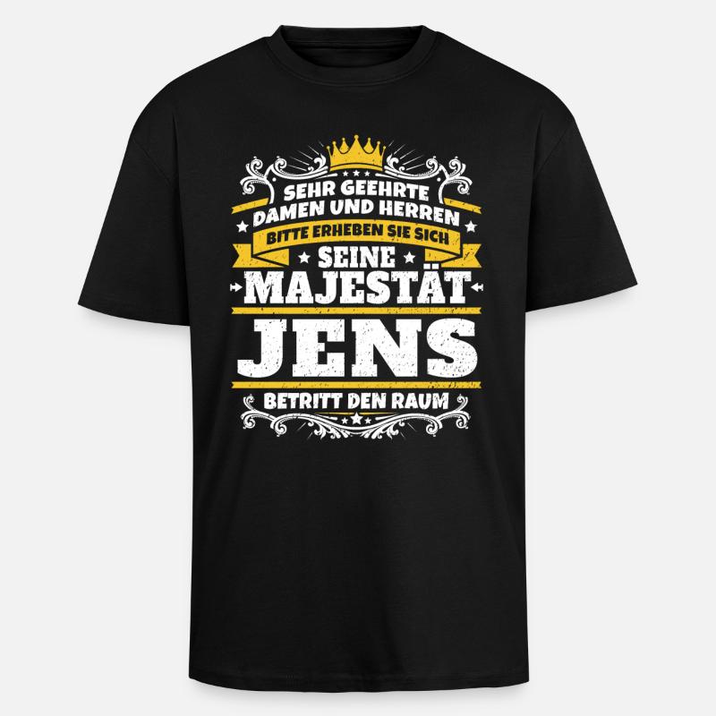 Sa Majesté Jens - T-shirt unisexe oversize épais - noir