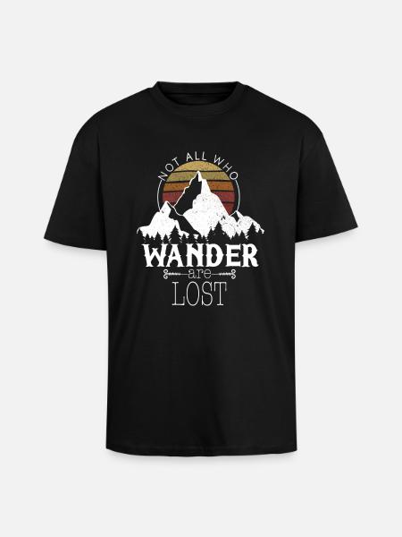 Hiking - mountains holidays nature gift - Unisex Oversized Heavyweight T-shirt - black