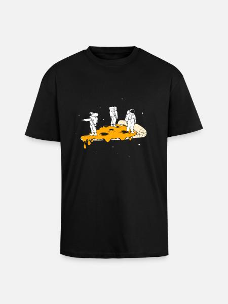 Space Pizza - Oversized Heavyweight Unisex T-Shirt - Schwarz