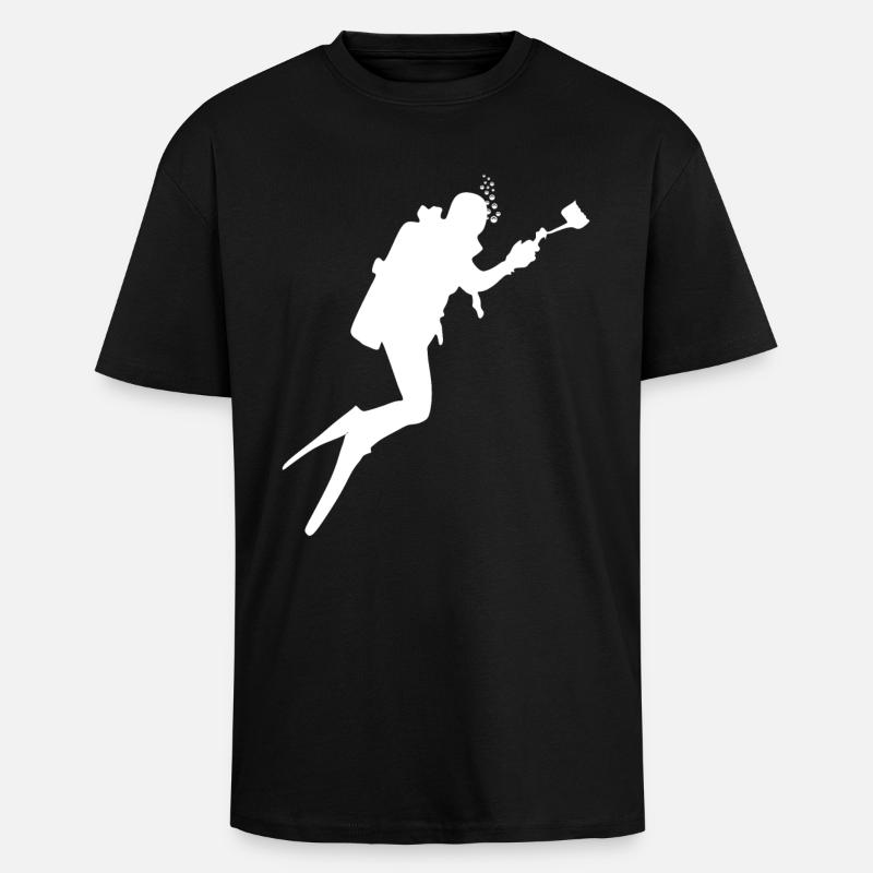 Cadeau cool de plongée - T-shirt unisexe oversize épais - noir