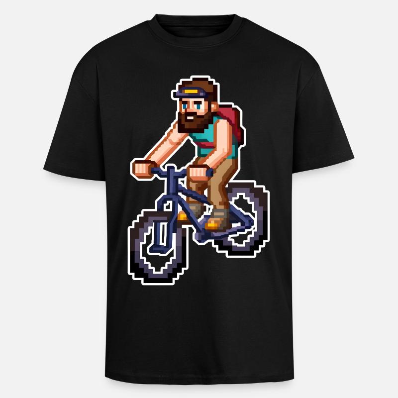 VTT Pixel Art - T-shirt unisexe oversize épais - noir