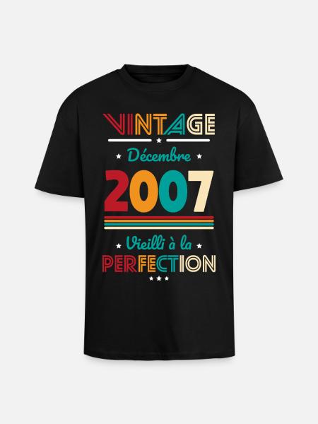 18 Aniversario - Cosecha - Diciembre 2007 - Camiseta unisex oversize de tejido grueso - negro