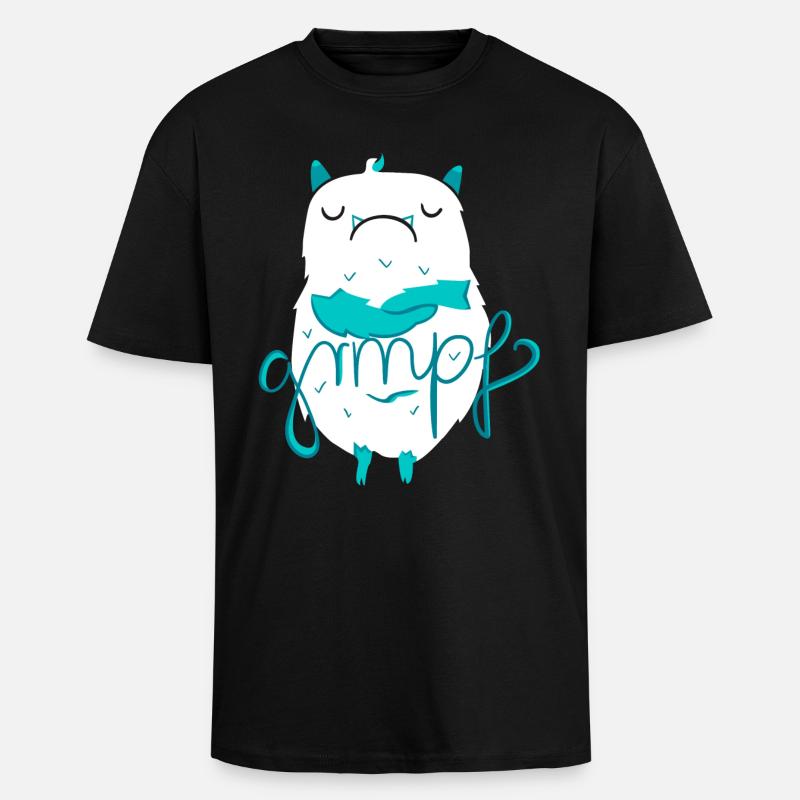 Mr. Grmpf - Oversized Heavyweight Unisex T-Shirt - Schwarz