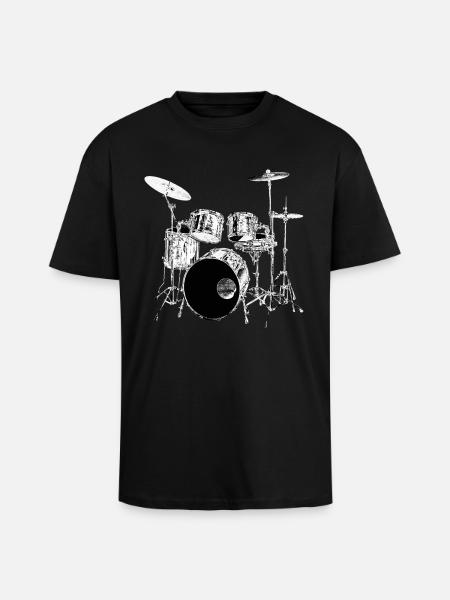 Drums silver - Unisex Oversized Heavyweight T-shirt - black