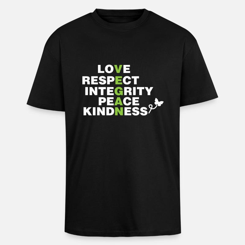 VEGAN - T-shirt unisexe oversize épais - noir